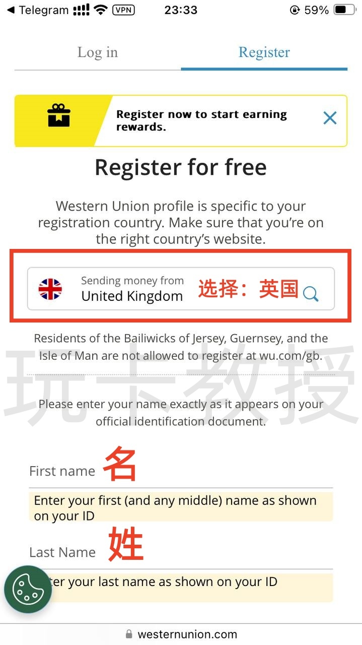 西联汇款教程,无需KYC,汇款50.10英镑,可得一张含10英镑余额的万事达银行卡,支持充值GiffGaff