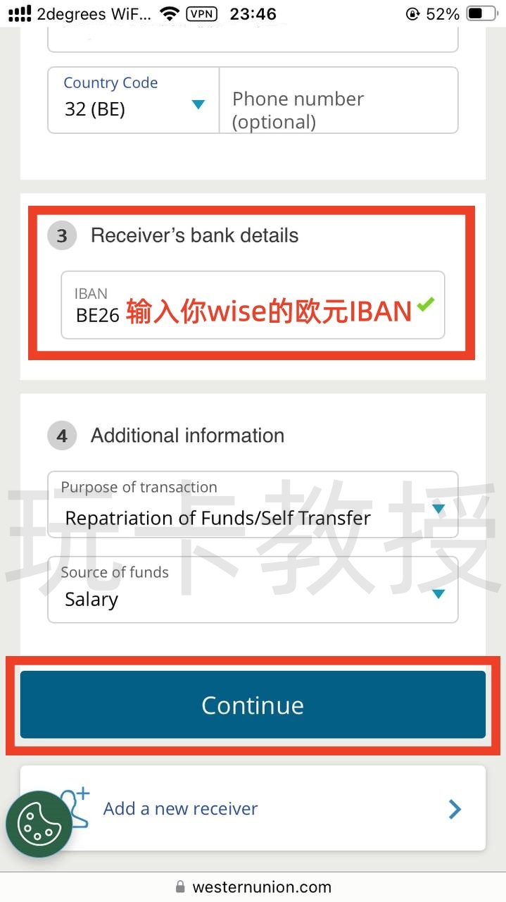 西联汇款教程,无需KYC,汇款50.10英镑,可得一张含10英镑余额的万事达银行卡,支持充值GiffGaff