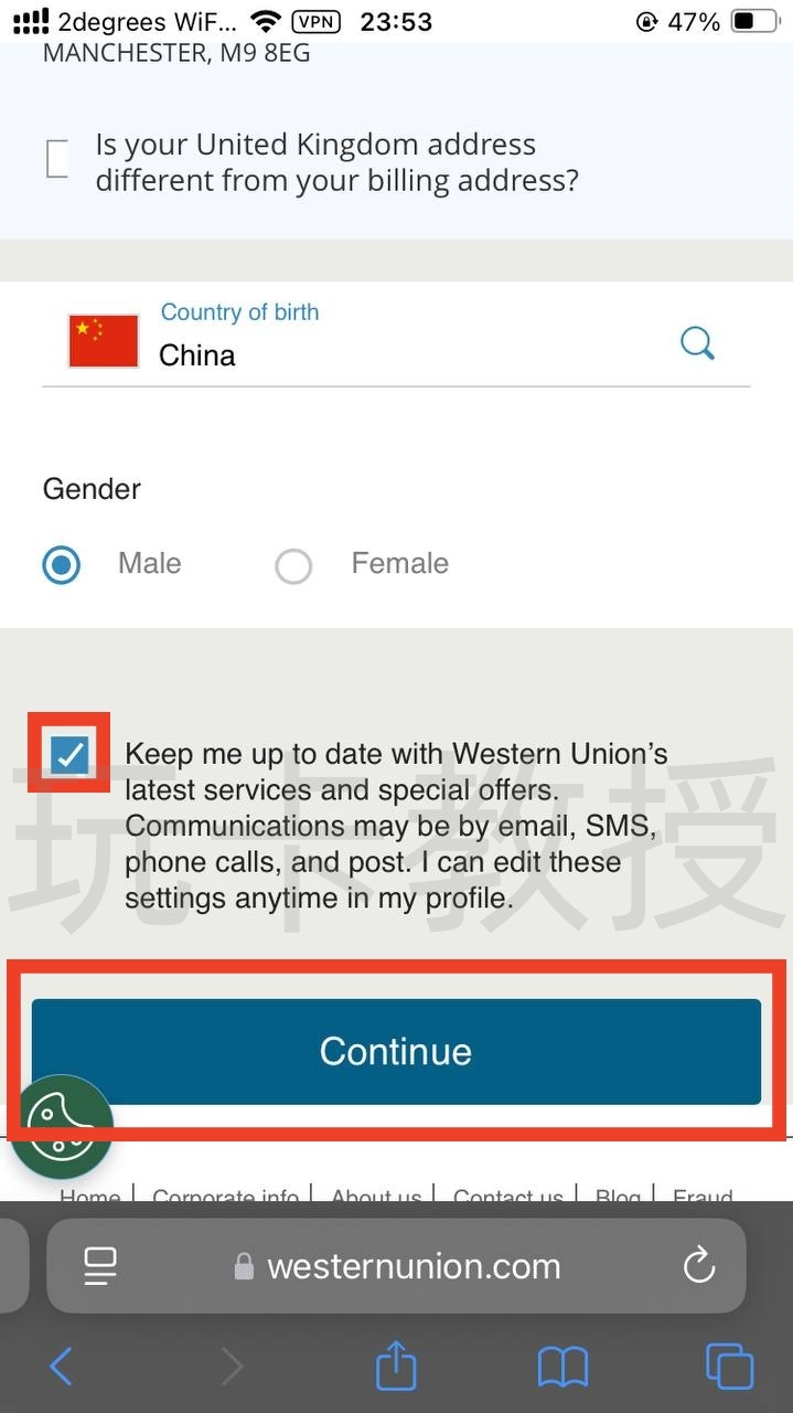 西联汇款教程,无需KYC,汇款50.10英镑,可得一张含10英镑余额的万事达银行卡,支持充值GiffGaff