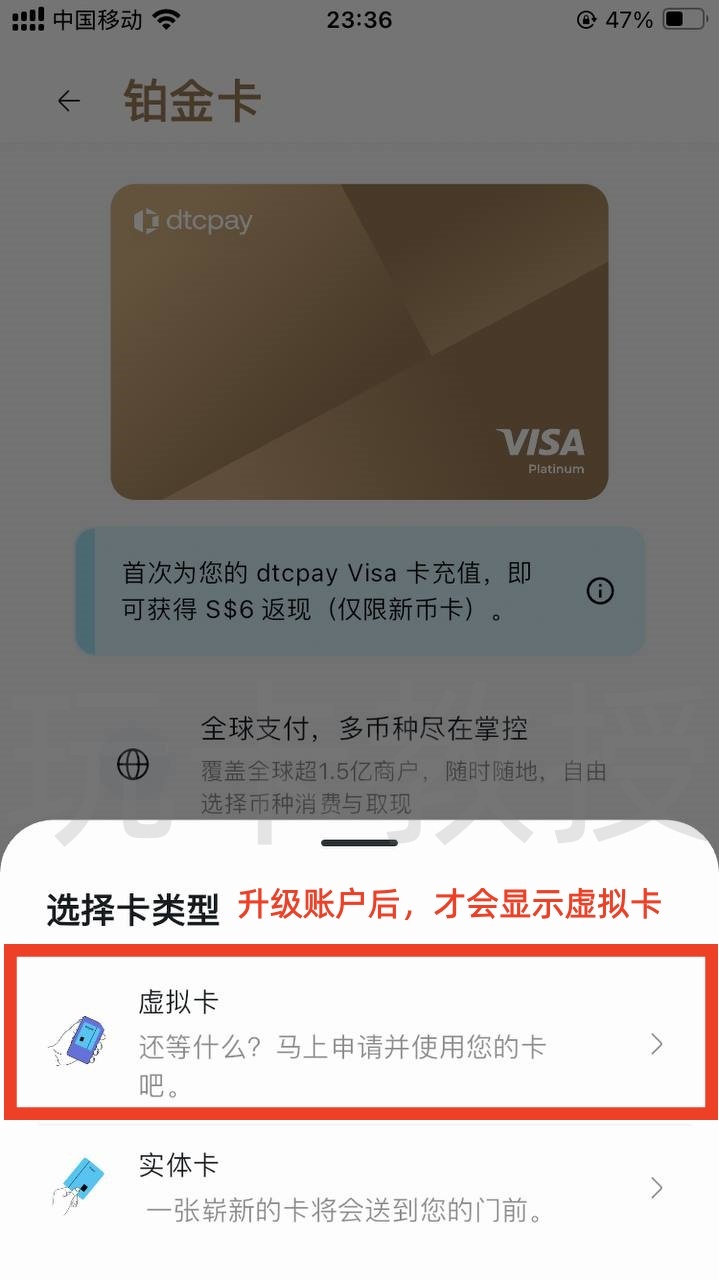 DtcPay开户-领取实体卡+虚拟卡+入金-出金-领取12SGD奖励+领取eSIM流量卡全流程,支持全套中国资料