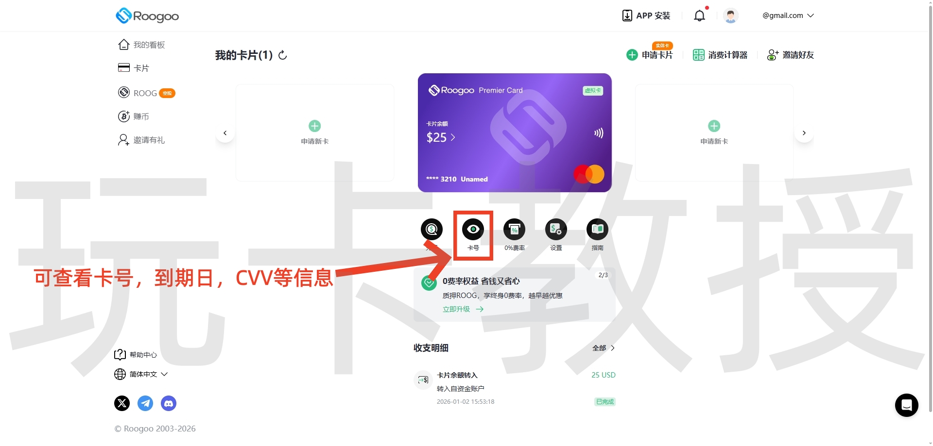 Roogoo,发卡地美国的美元U卡,链接或邀请码注册充值10U免费开卡,7天0费率试用!