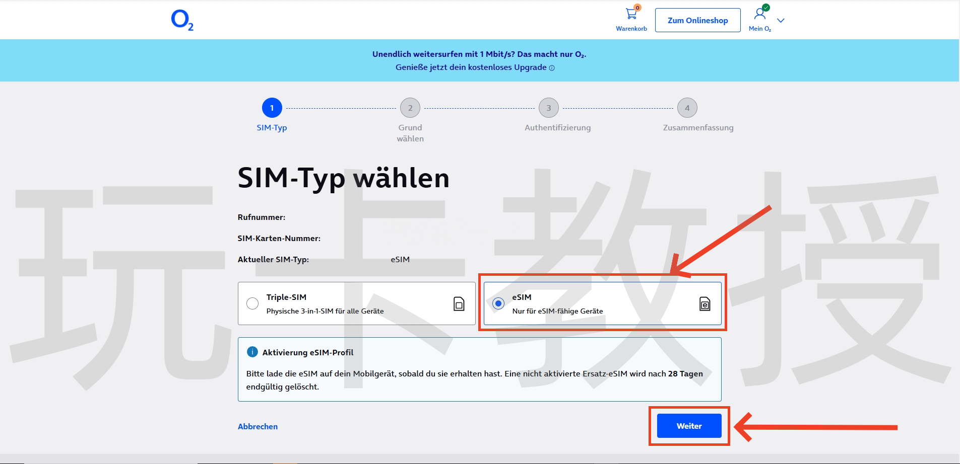 德国O2 eSIM,免费开卡-KYC-激活-充值-更换设备全流程,支持CN护照KYC,保号:180天充值一次,最低充值0.01欧