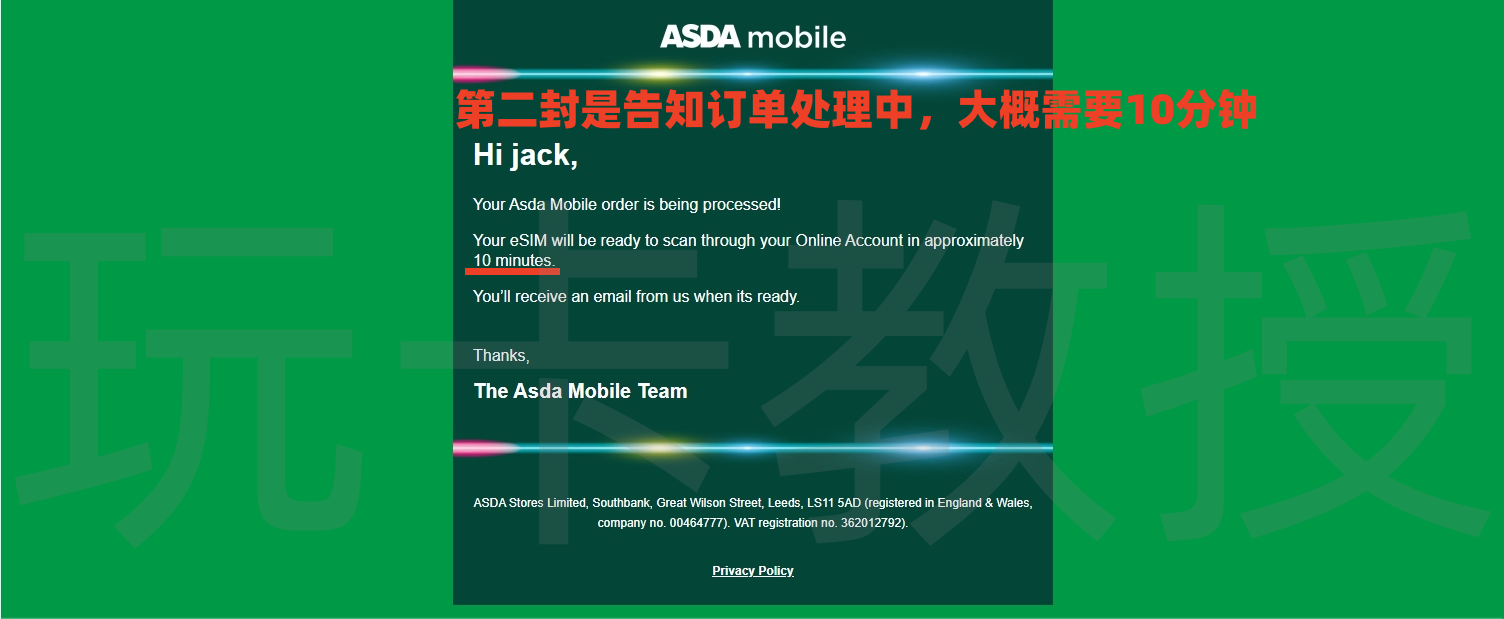 英国Asda Mobile,开卡费4英镑,支持WiFi-Calling,可注册Telegram,Whatsapp