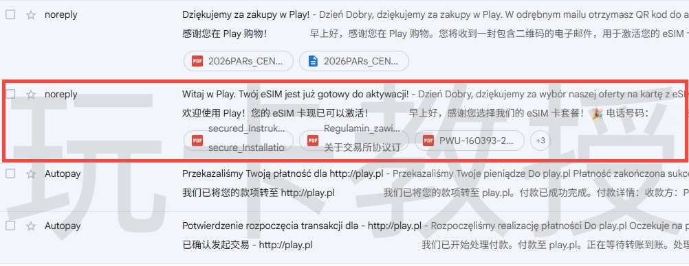 波兰Play，开卡费：30PLN（7.82USD），保号1年：5PLN（1.30USD），支持Wi-Fi calling和eSIM更换设备